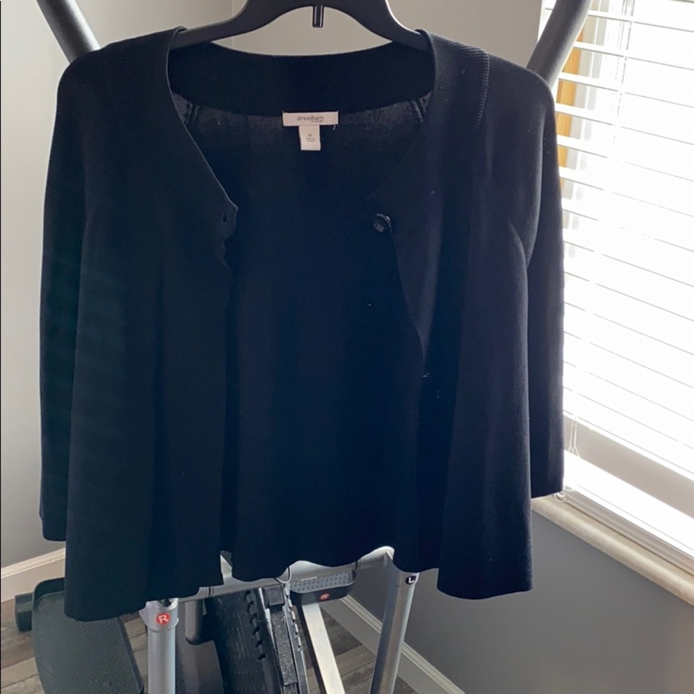 3/4 sleeve black sweater